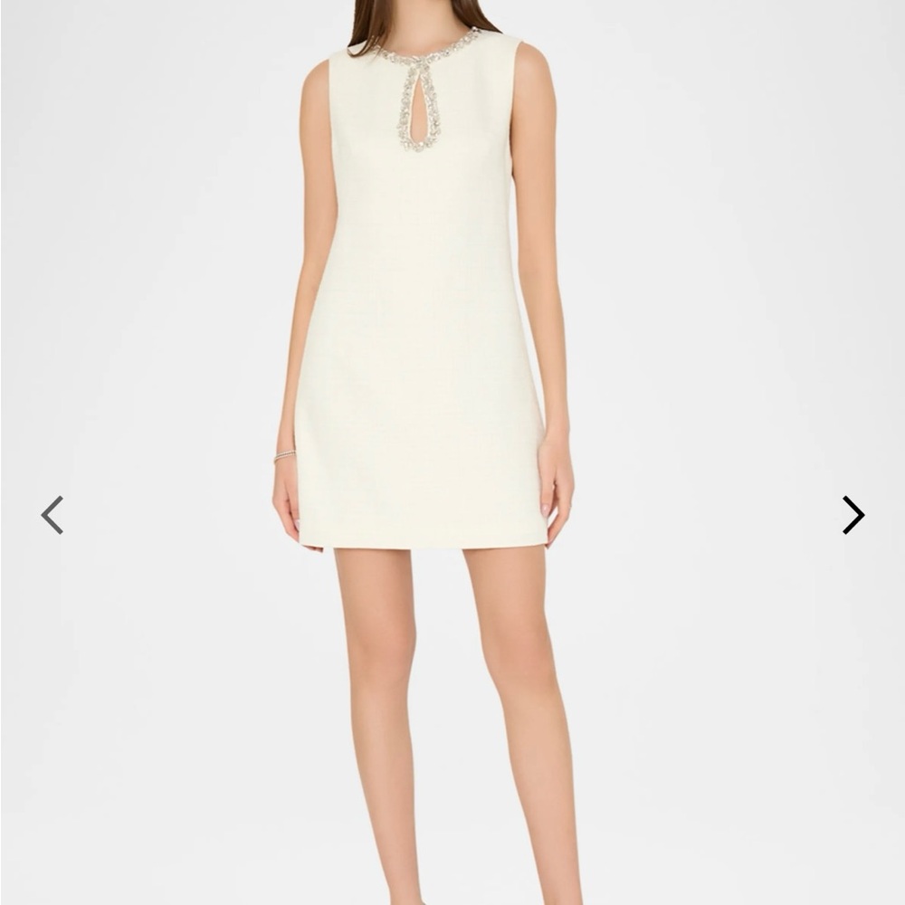 Milly White Sleeveless Dress with embellishments